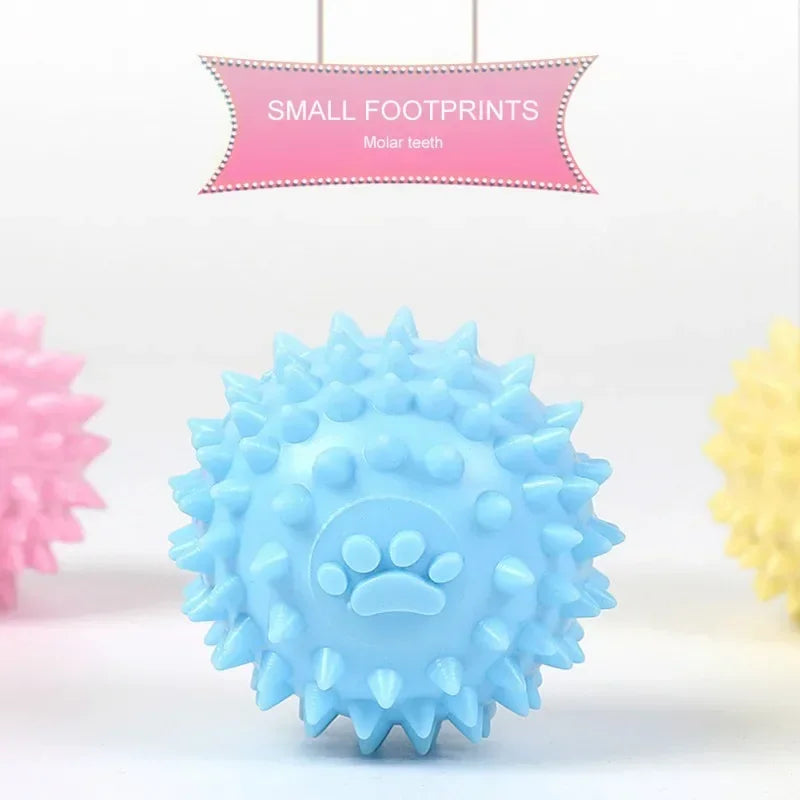 Interactive Paw Print Chew Ball for Dogs & Cats – TPR Dental Cleaning Toy