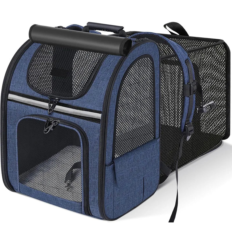Expandable Pet Carrier Backpack for Cats & Small Dogs – Portable Travel Bag