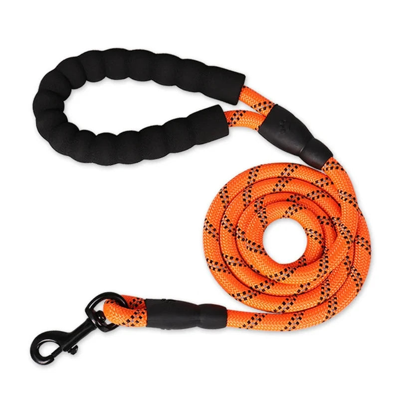 Reflective Dog Leash with Padded Handle — Durable Nylon, 7 Colors, 3 Lengths