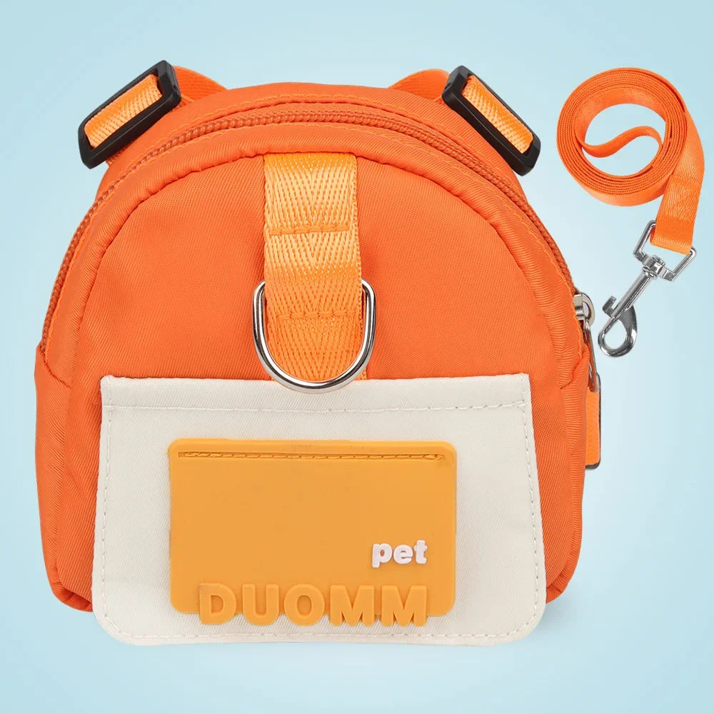 Pet Carrier Backpack with Adjustable Harness & Collar – Perfect for Travel & Walks