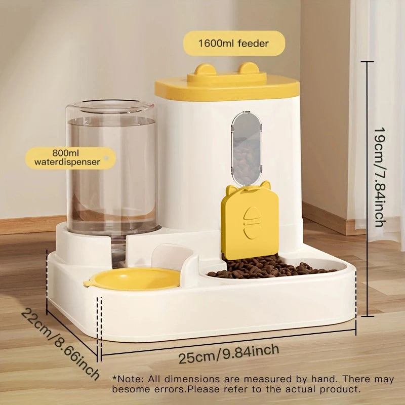 Automatic 2-in-1 Food & Water Dispenser for Dogs and Cats - Large Capacity