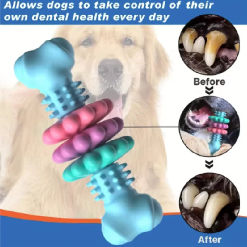 Juguete Mordedor para Perros – TPR Interactivo, Limpieza Dental y Antiestrés