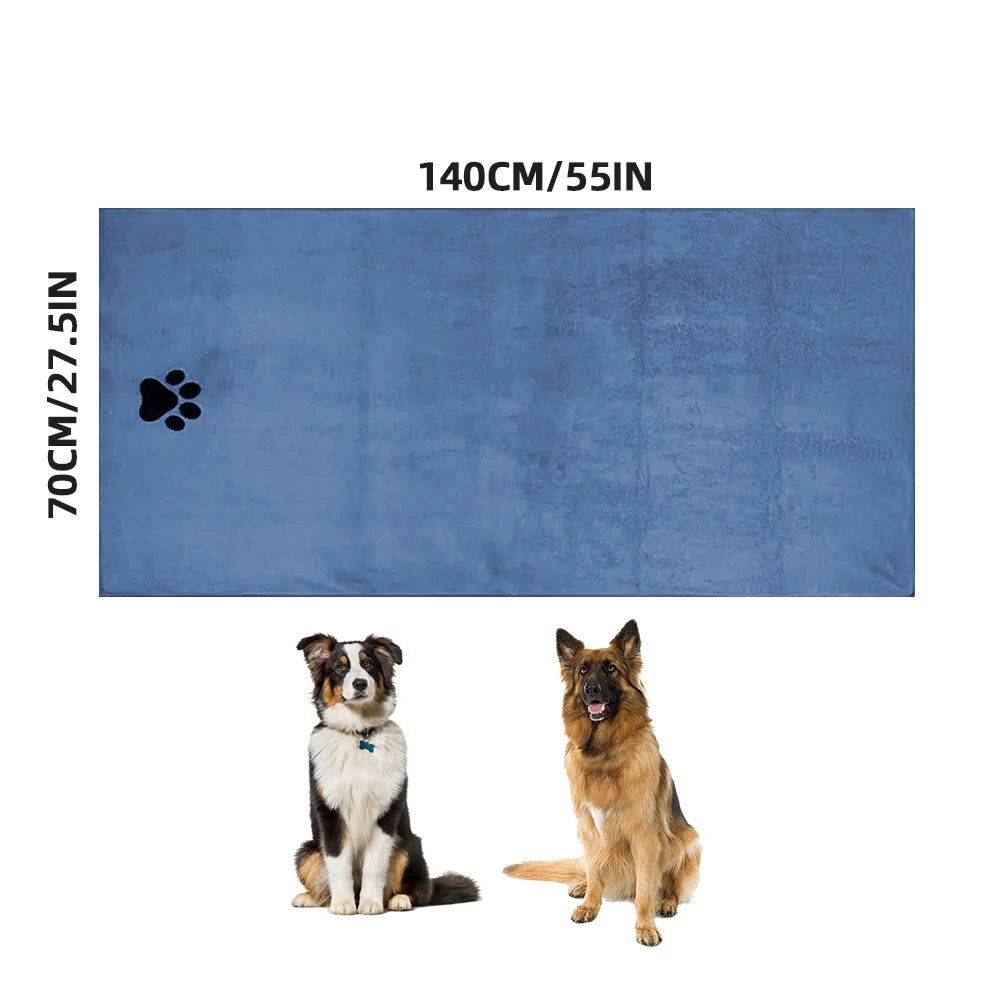 Embroidered Microfiber Bath Towel for Dogs and Cats – Soft & Absorbent
