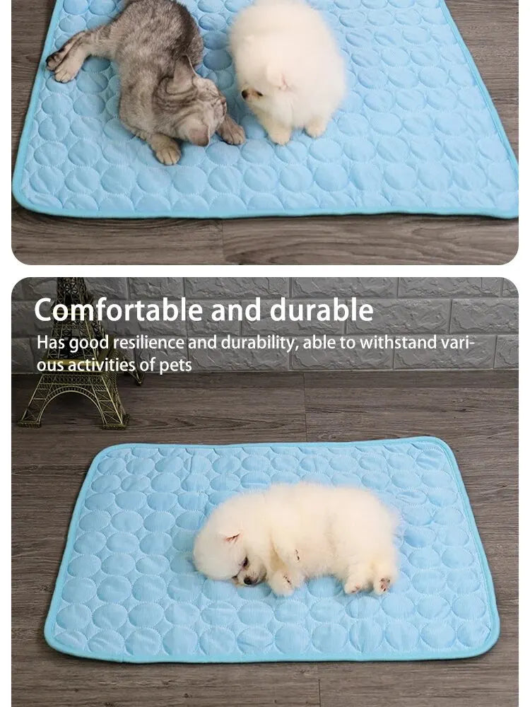 Summer Cooling Mat for Dogs & Cats – Ice Silk Fabric