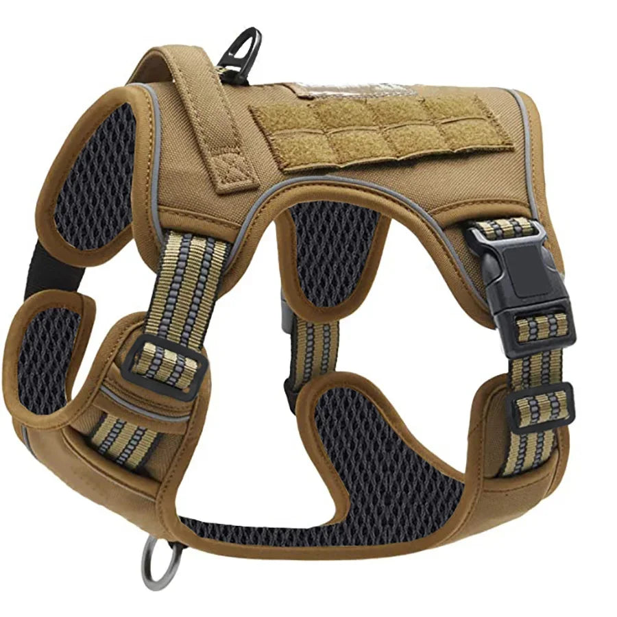 Military Tactical Dog Harness — No-Pull, Reflective with Control Handle