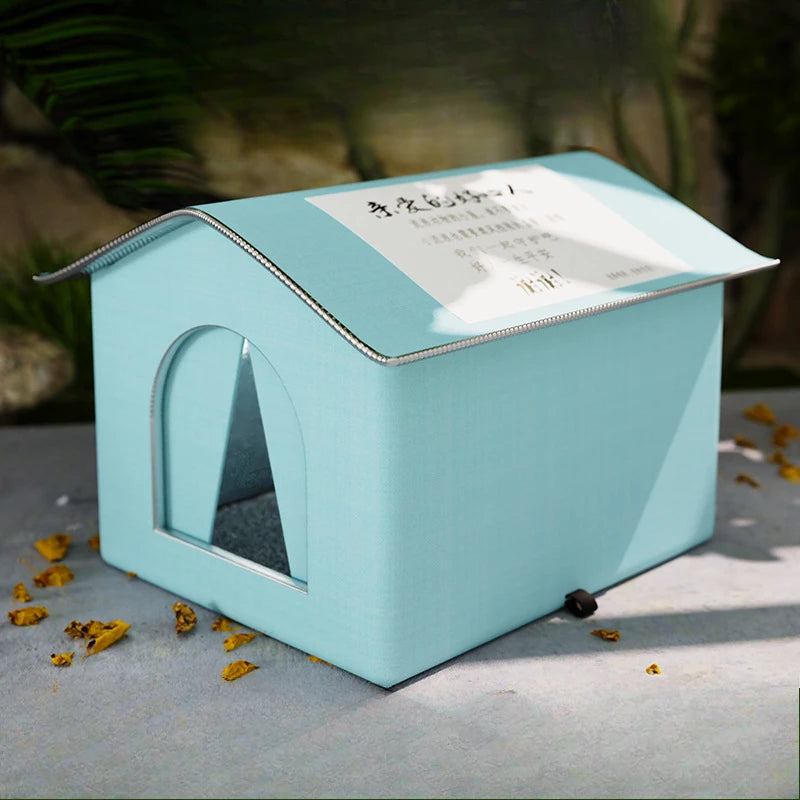 Pet Cave House for Dogs & Cats – Waterproof Foldable Winter Shelter