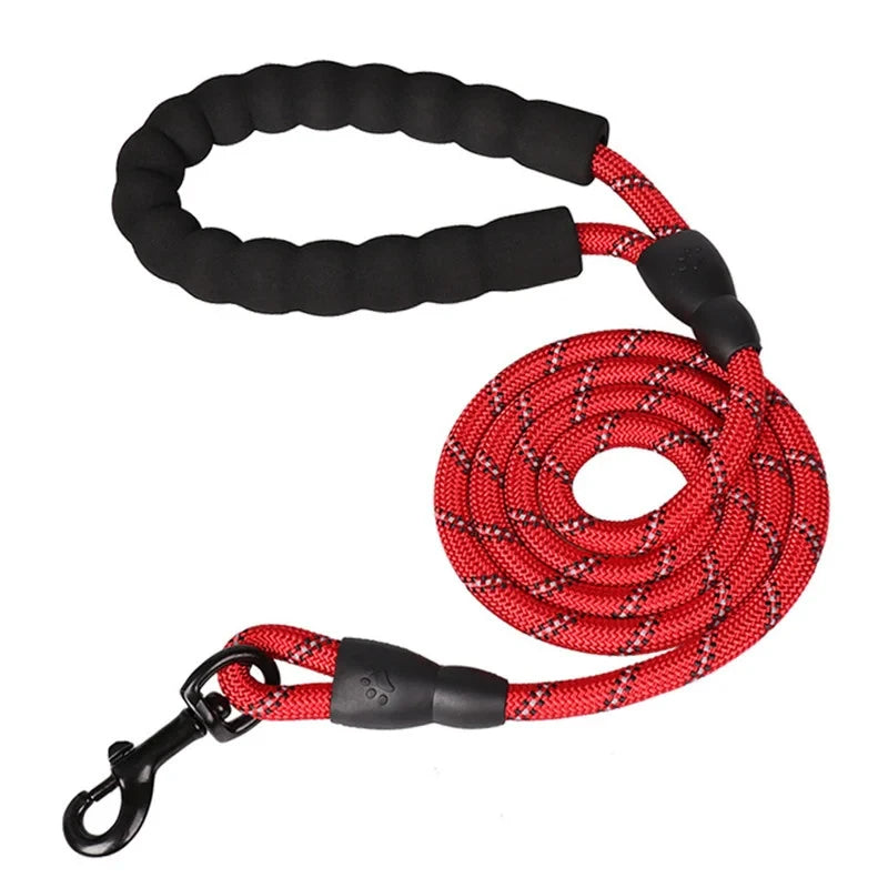 Reflective Dog Leash with Padded Handle — Durable Nylon, 7 Colors, 3 Lengths