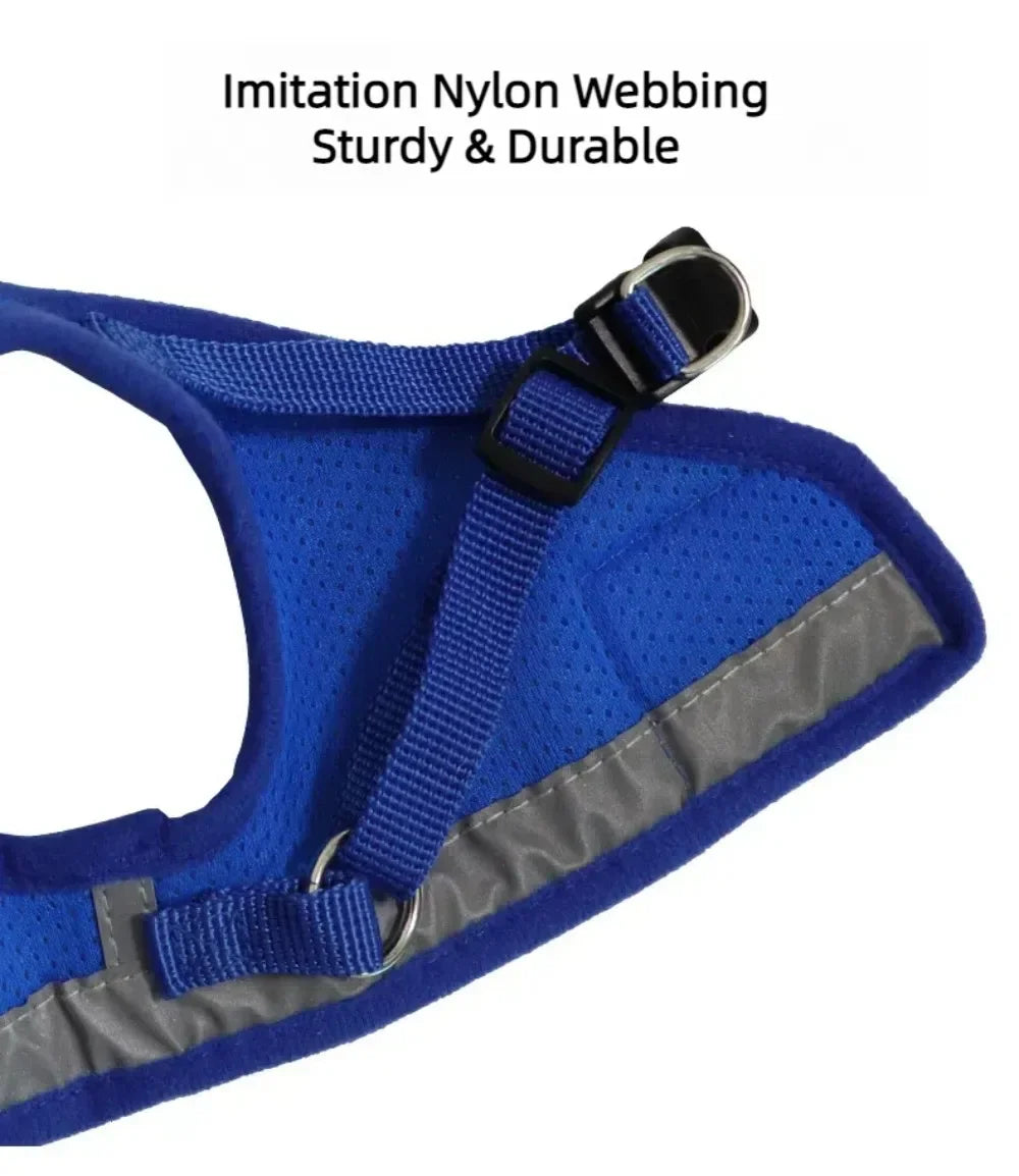 Escape-Proof Cat Harness — Reflective Mesh Vest with Leash, Adjustable