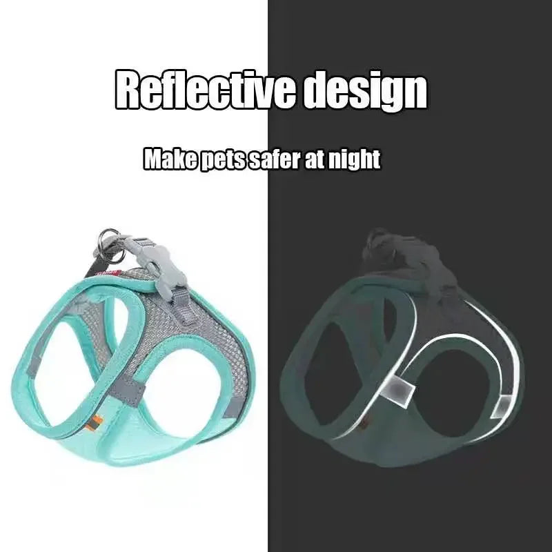 Reflective Adjustable Harness for Dogs & Cats — Vest with Leash for Walking