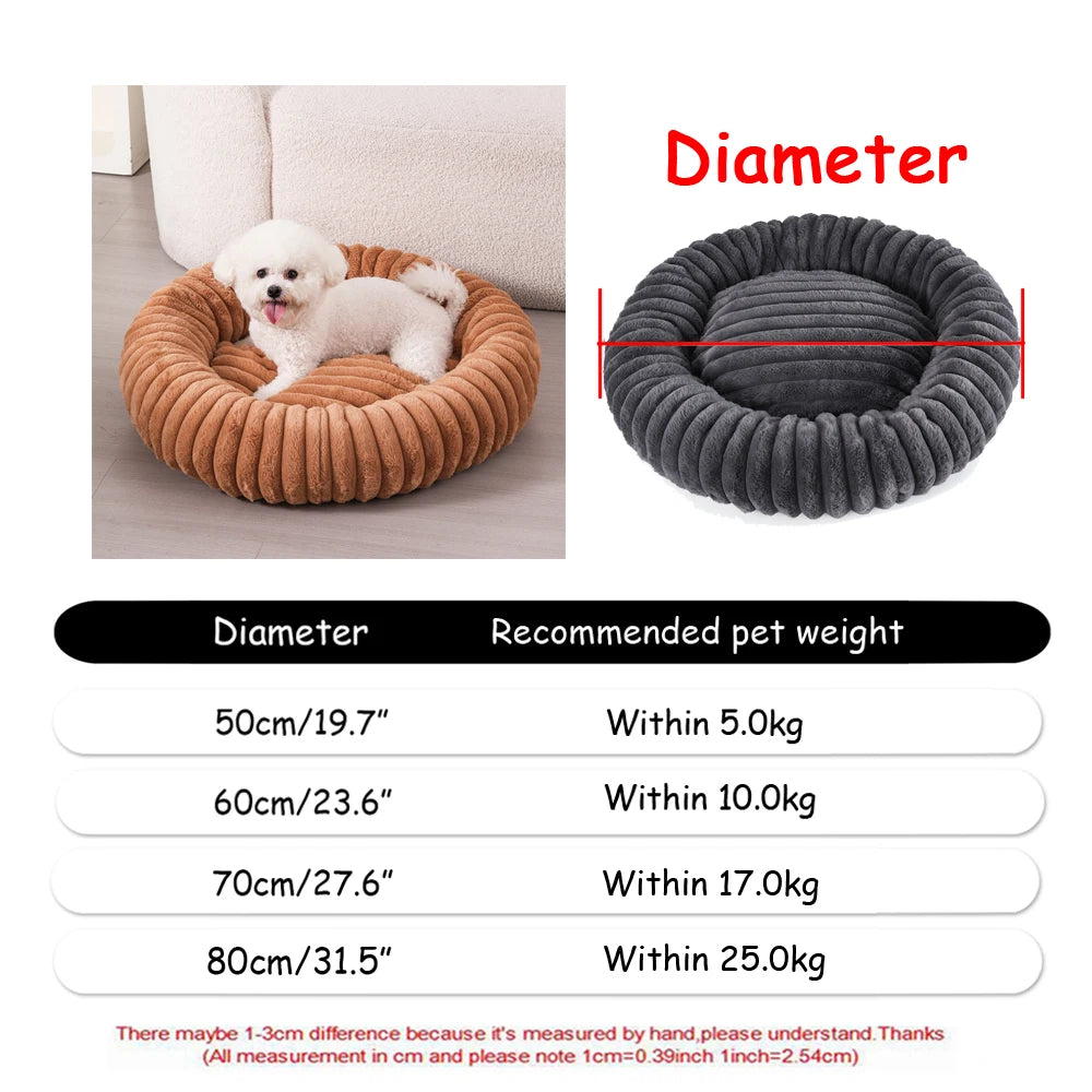 Luxury Round Pet Bed for Dogs & Cats – Ultra Soft & Warm