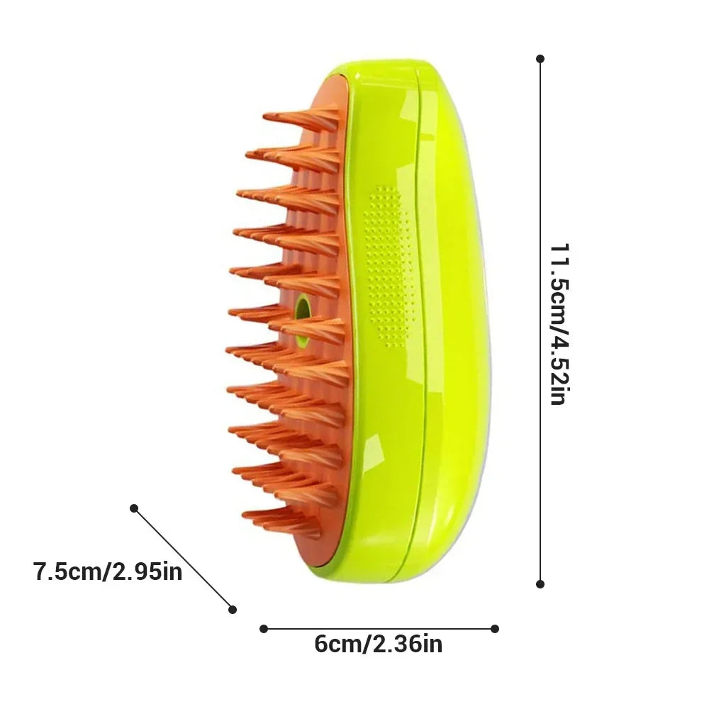3-in-1 Steam Brush for Cats & Dogs – Grooming, Massage & Steamer