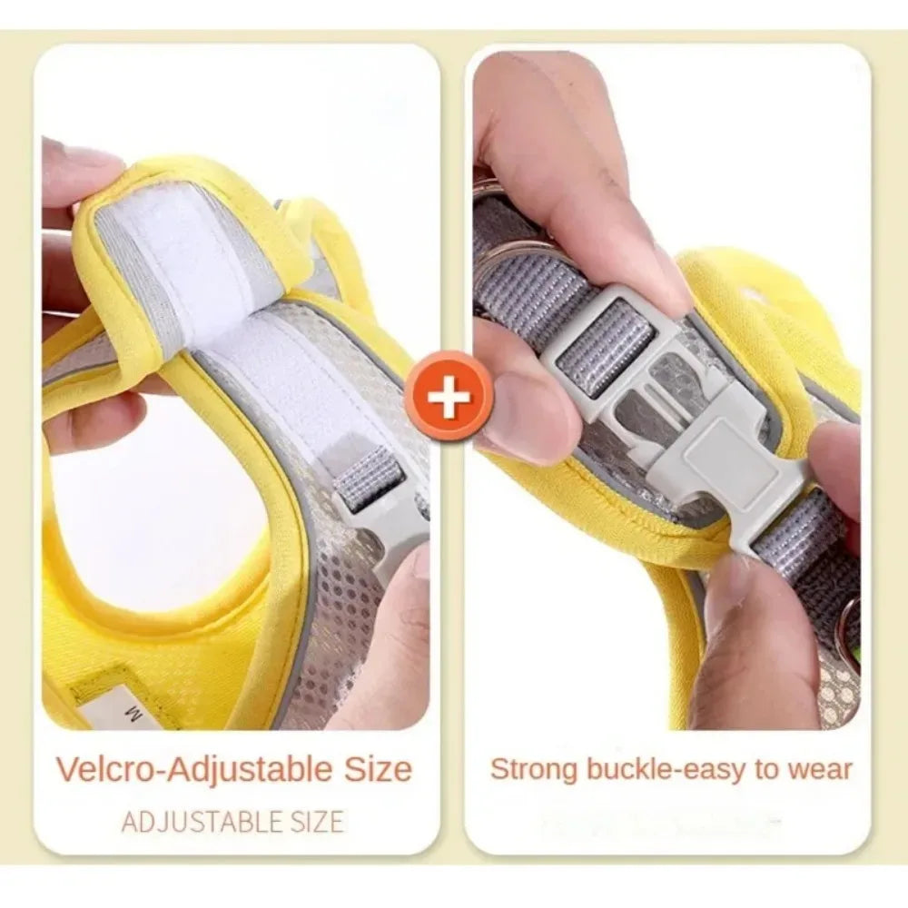 Reflective Adjustable Harness for Dogs & Cats — Vest with Leash for Walking
