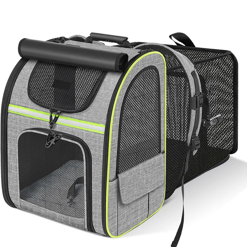 Expandable Pet Carrier Backpack for Cats & Small Dogs – Portable Travel Bag