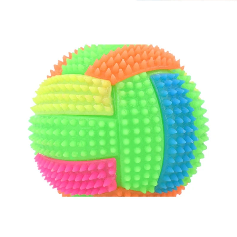 Squeaky Glowing Dog Chew Ball – Light-Up Rubber Toy for Dental Cleaning & Play