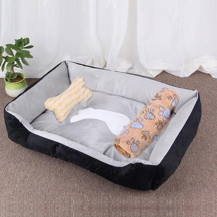 Square Cotton Pet Bed for Dogs & Cats – Warm Nest in Candy Colors