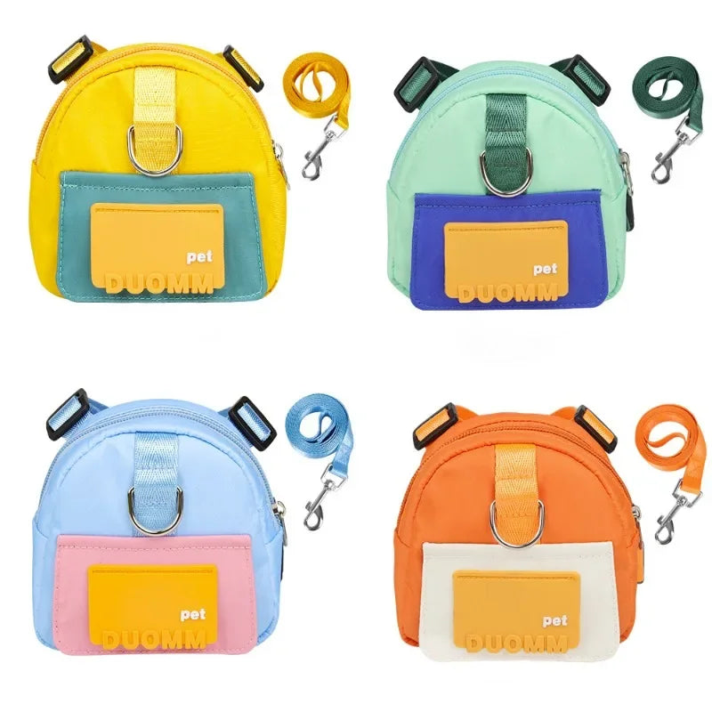 Pet Carrier Backpack with Adjustable Harness & Collar – Perfect for Travel & Walks