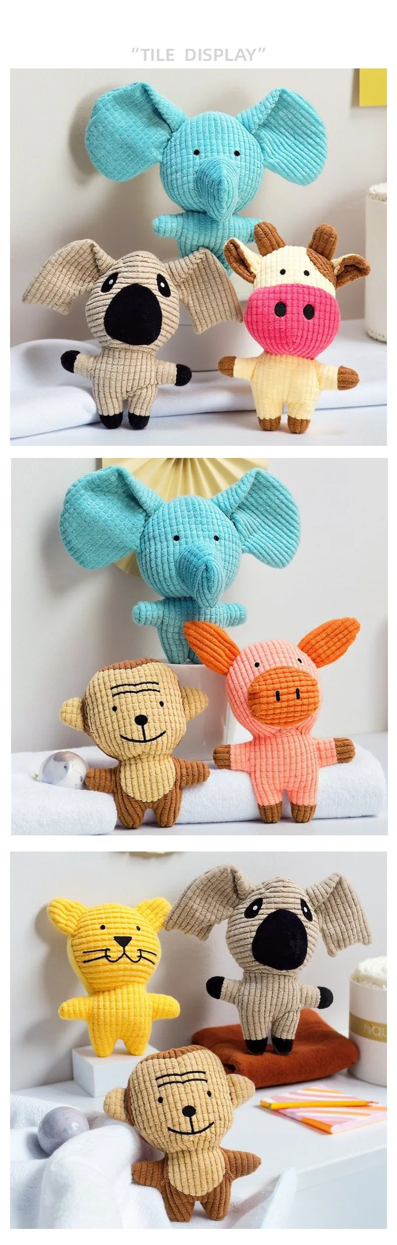 Juguete de Peluche con Sonido para Gatos y Perros - Diseño Mazorca Resistente a Mordidas