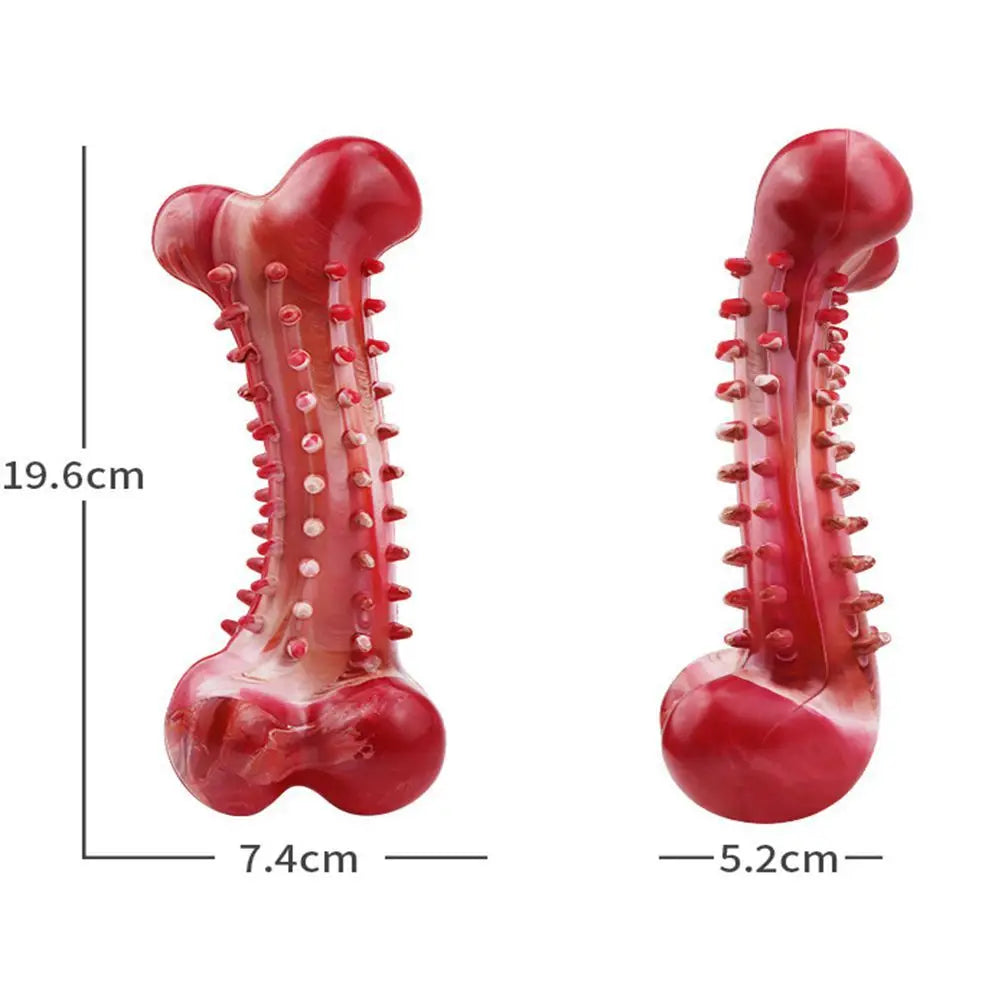 Tough Chew Toy for Large Dogs – Natural Rubber Bone with Beef Flavor & Dental Cleaning