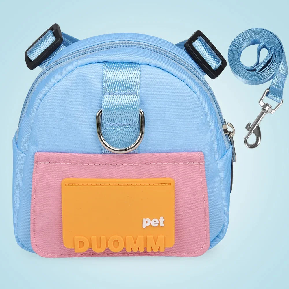 Pet Carrier Backpack with Adjustable Harness & Collar – Perfect for Travel & Walks