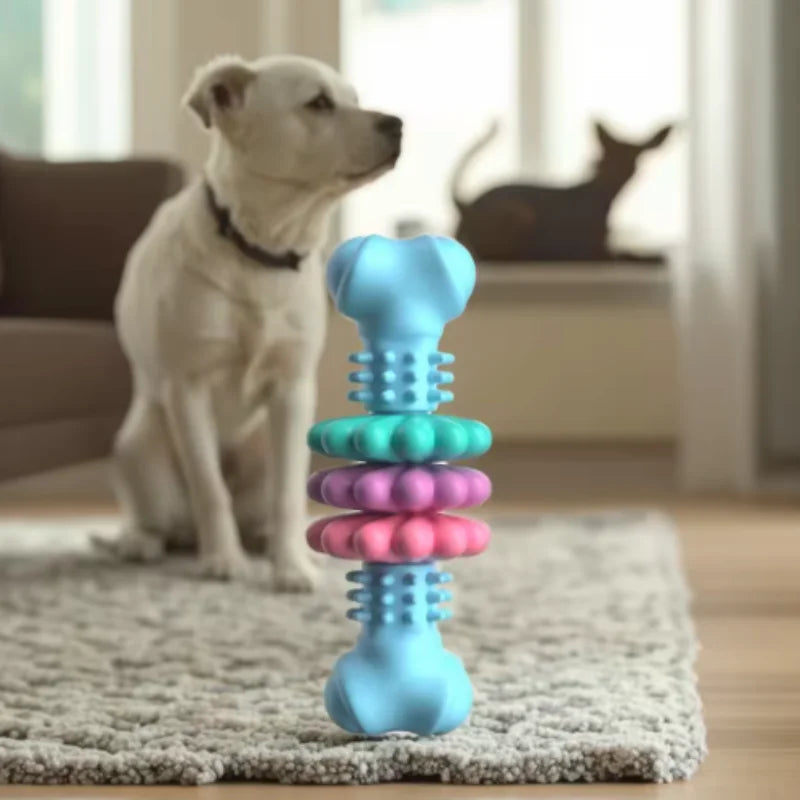 Juguete Mordedor para Perros – TPR Interactivo, Limpieza Dental y Antiestrés