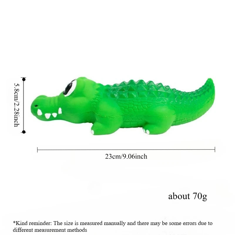 Crocodile Squeaky Dog Chew Toy – Durable Latex for Aggressive Chewers – All Breeds