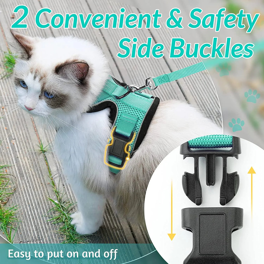 Arnés y Correa para Gatos — Suave, Ajustable y Escape-Proof