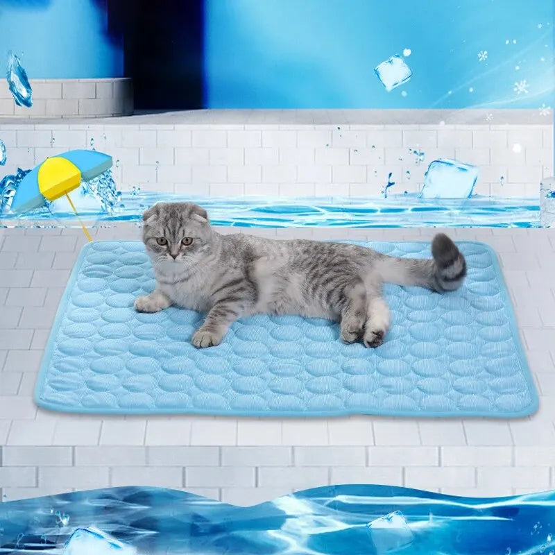 Summer Cooling Mat for Dogs & Cats – Ice Silk Fabric