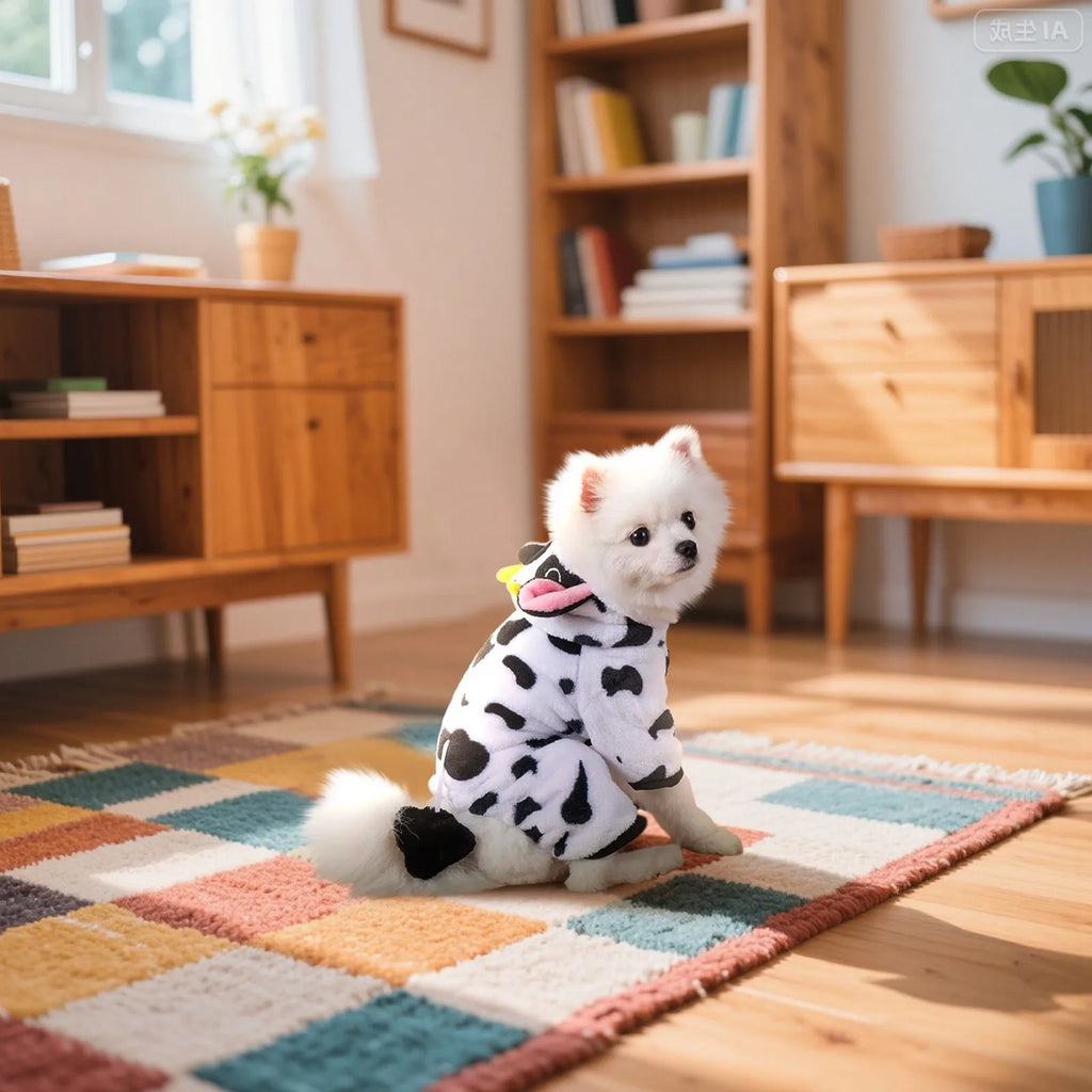 Cow Costume for Dogs & Cats – Warm & Adorable for Halloween and Christmas