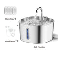ZYFeeder 2.2L Automatic Pet Water Fountain – Stainless Steel with Sensor & Filters