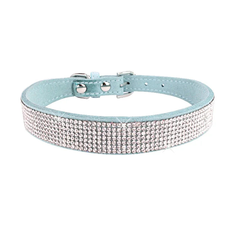 Crystal Rhinestone Dog & Cat Collar — Glamorous Design, 8 Colors & 3 Sizes