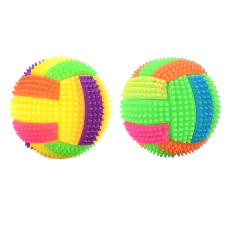 Squeaky Glowing Dog Chew Ball – Light-Up Rubber Toy for Dental Cleaning & Play