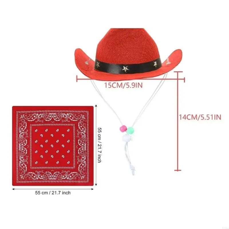 Cowboy Set for Dogs – Costume Hat and Bandana