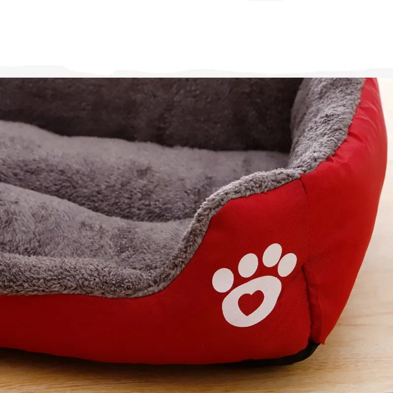 Square Cotton Pet Bed for Dogs & Cats – Warm Nest in Candy Colors