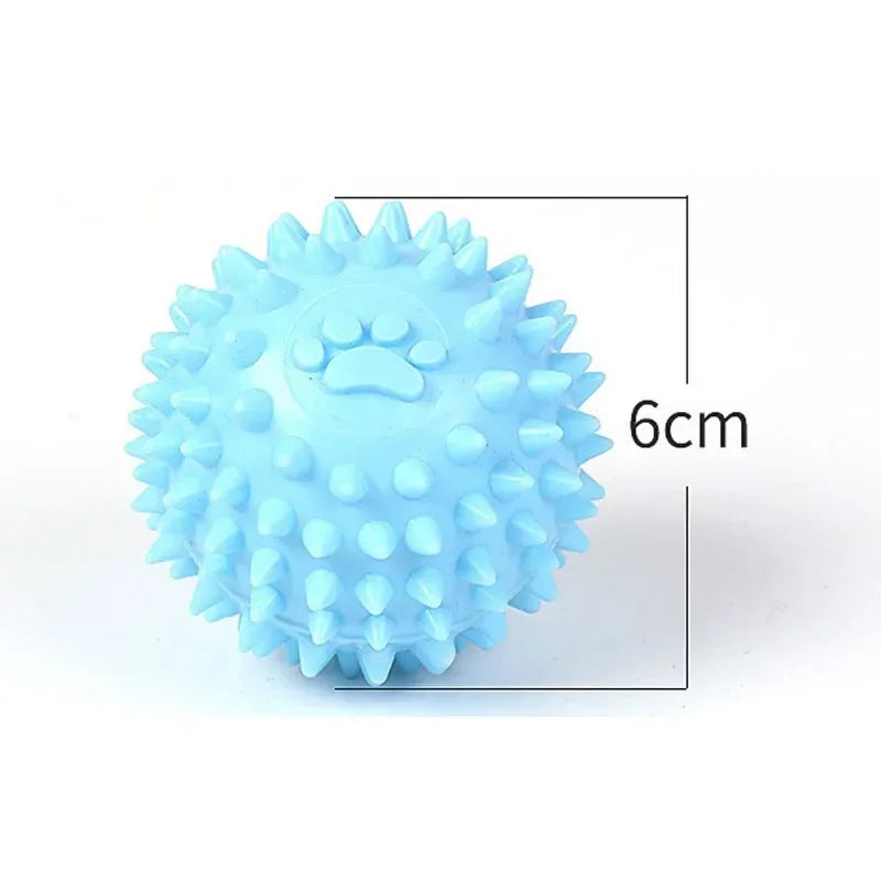 Interactive Paw Print Chew Ball for Dogs & Cats – TPR Dental Cleaning Toy