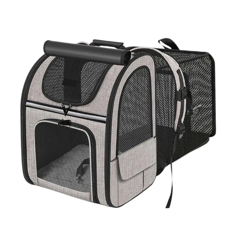 Expandable Pet Carrier Backpack for Cats & Small Dogs – Portable Travel Bag