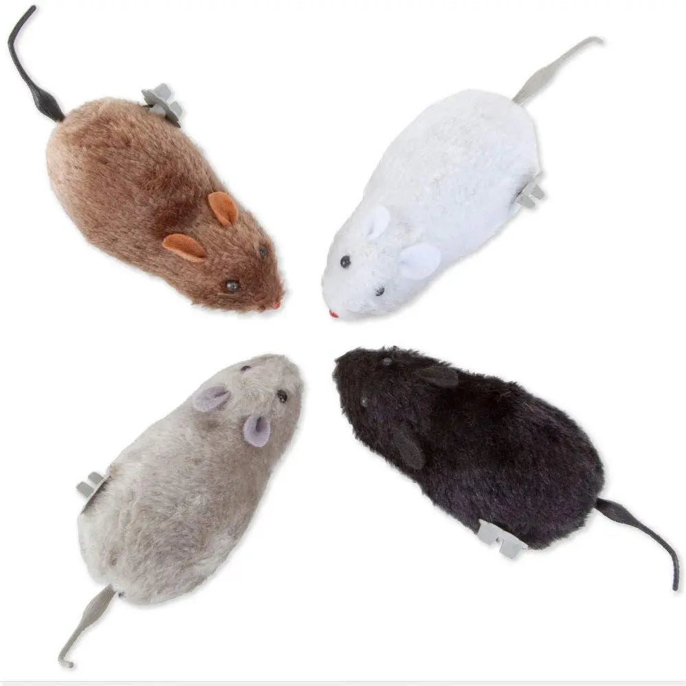 Wind-Up Mouse Cat Toy – Realistic Plush That Runs on Its Own – No Batteries Needed