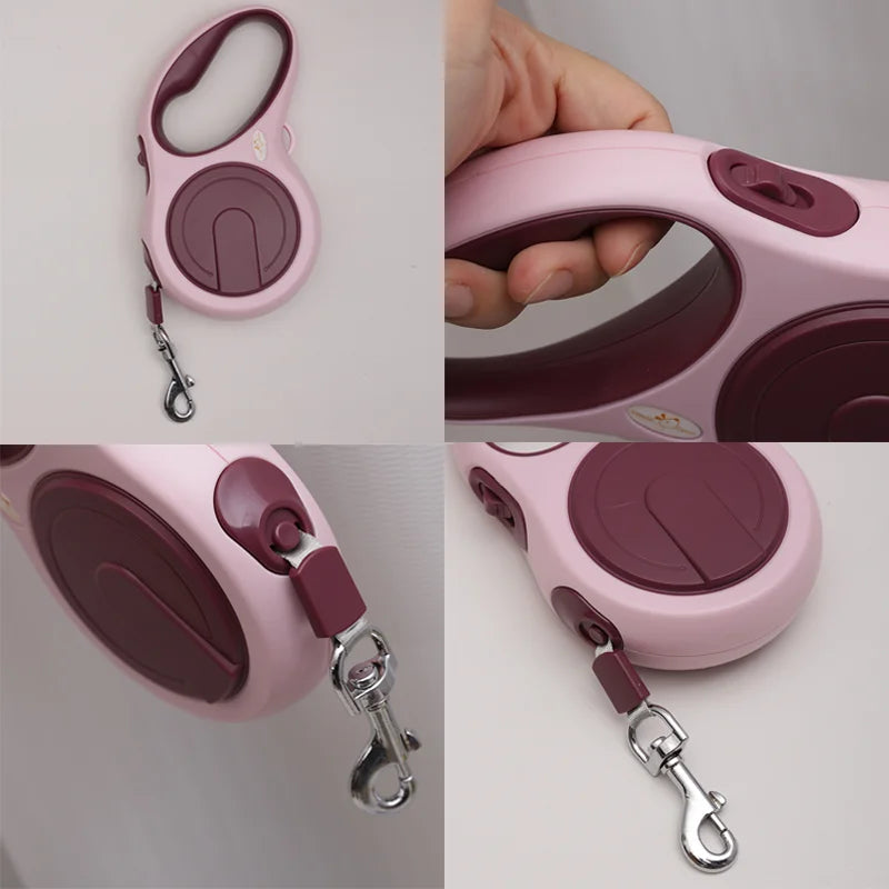 5-Meter Retractable Dog Leash — Durable Nylon with Instant Lock