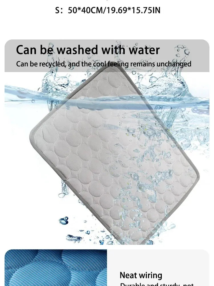 Summer Cooling Mat for Dogs & Cats – Ice Silk Fabric