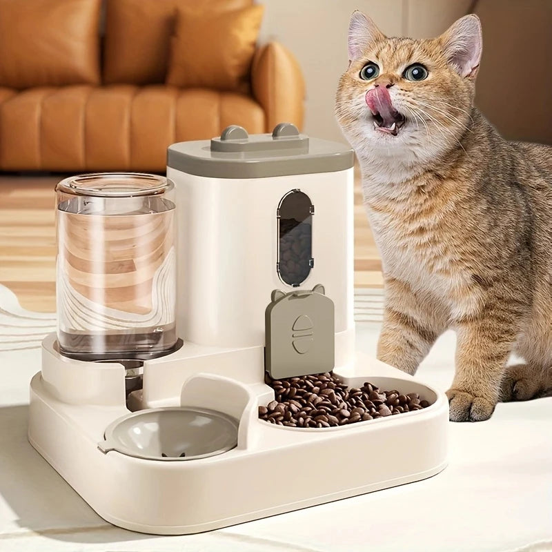 Automatic 2-in-1 Food & Water Dispenser for Dogs and Cats - Large Capacity