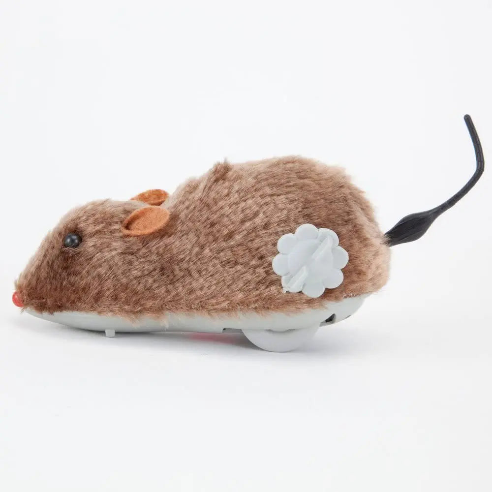 Wind-Up Mouse Cat Toy – Realistic Plush That Runs on Its Own – No Batteries Needed