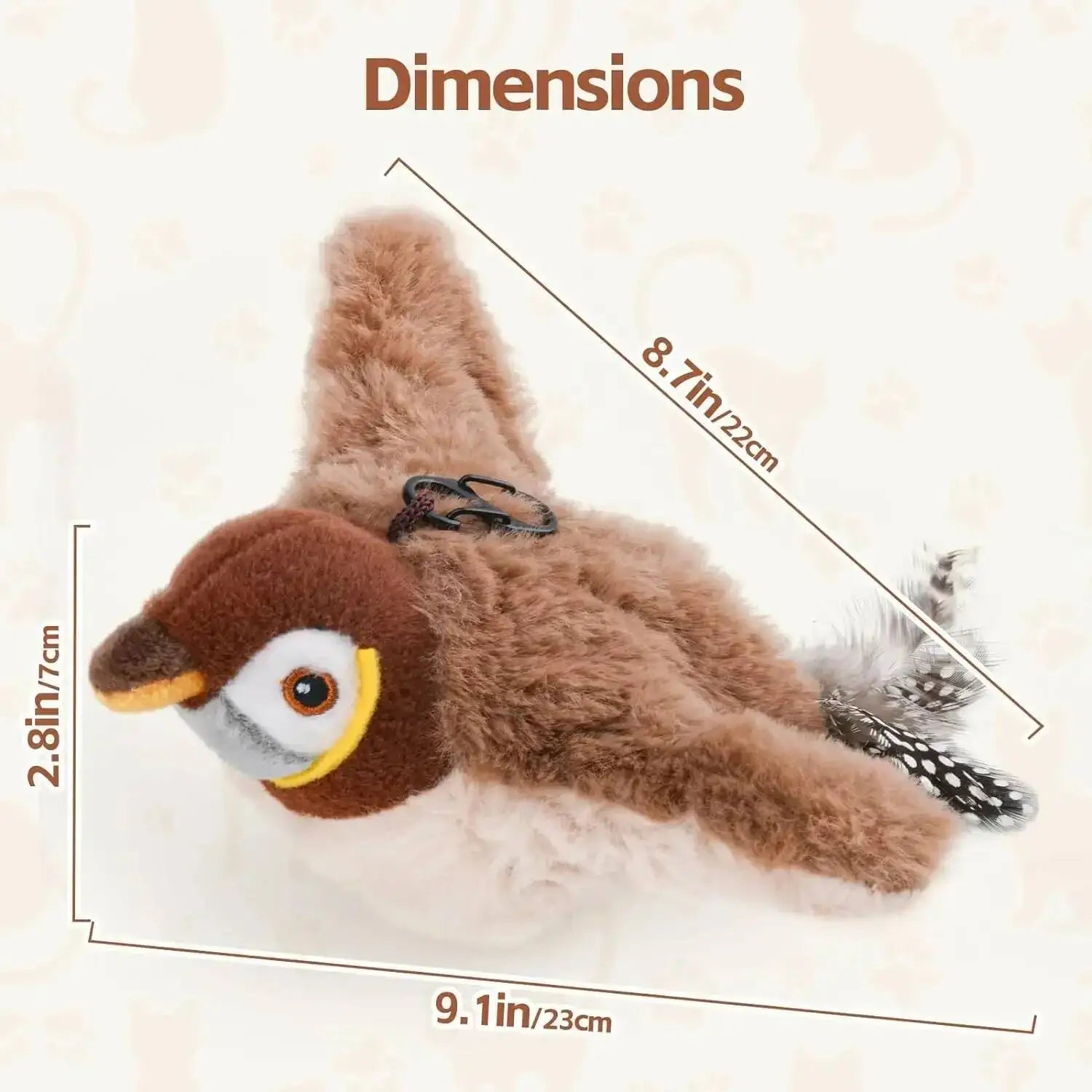Interactive Bird Cat Toy – Chirps, Flaps & Touch-Activated – Rechargeable Plush