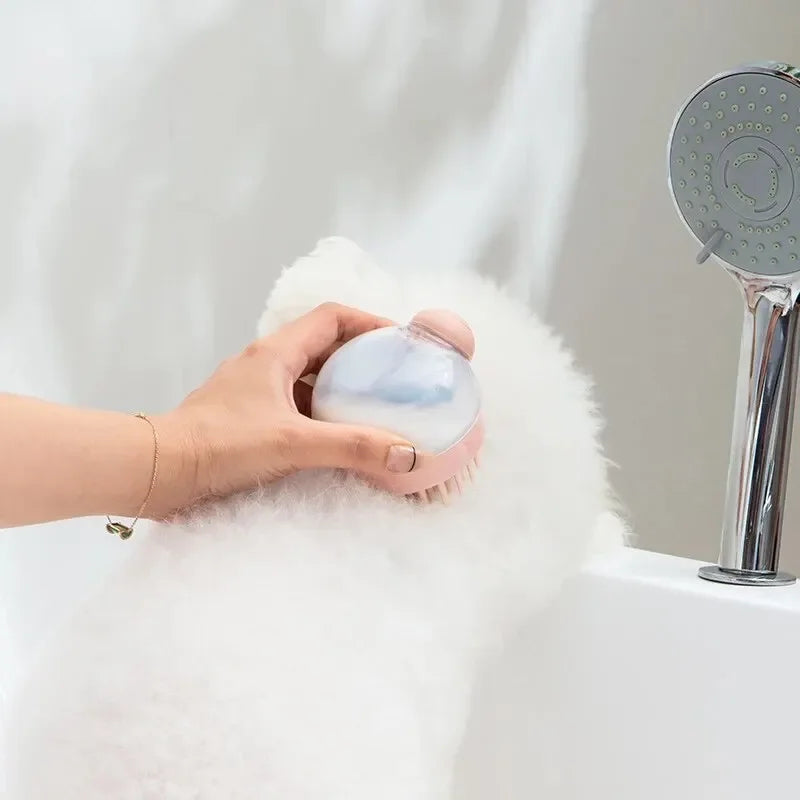 Bath Brush with Shampoo Dispenser for Dogs and Cats – Massage & Deep Cleaning