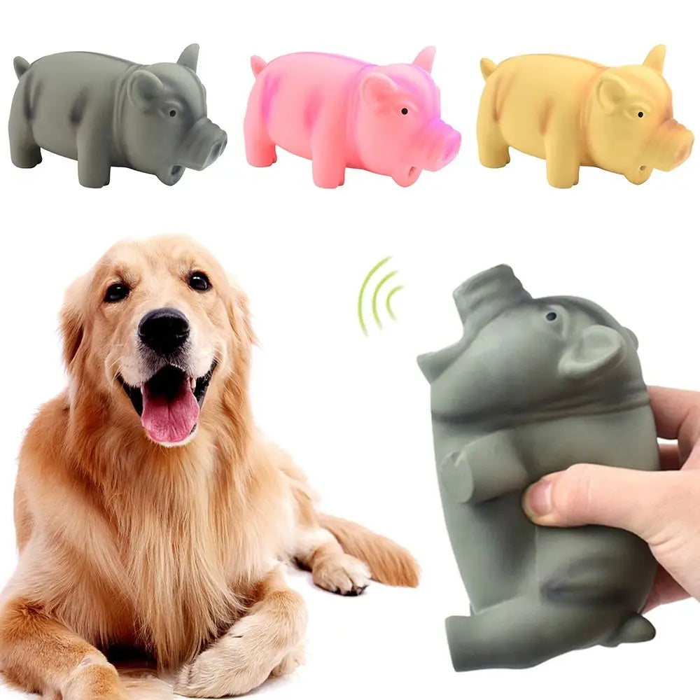 Juguete Masticable para Perros con Sonido — Cerdito de Látex
