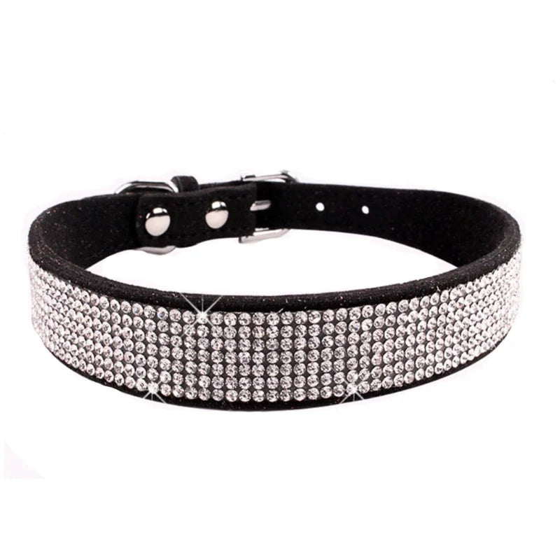 Crystal Rhinestone Dog & Cat Collar — Glamorous Design, 8 Colors & 3 Sizes