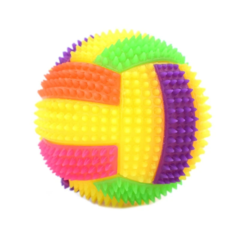 Squeaky Glowing Dog Chew Ball – Light-Up Rubber Toy for Dental Cleaning & Play