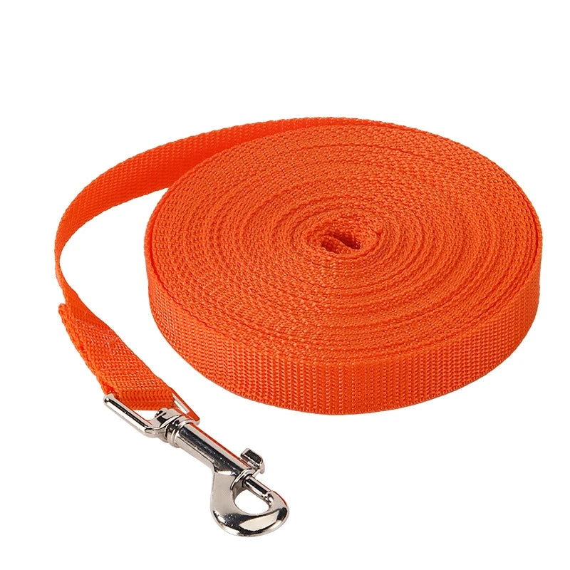 Long Training Dog Leash — Reflective Nylon, 6 Colors, 1.2m to 30m