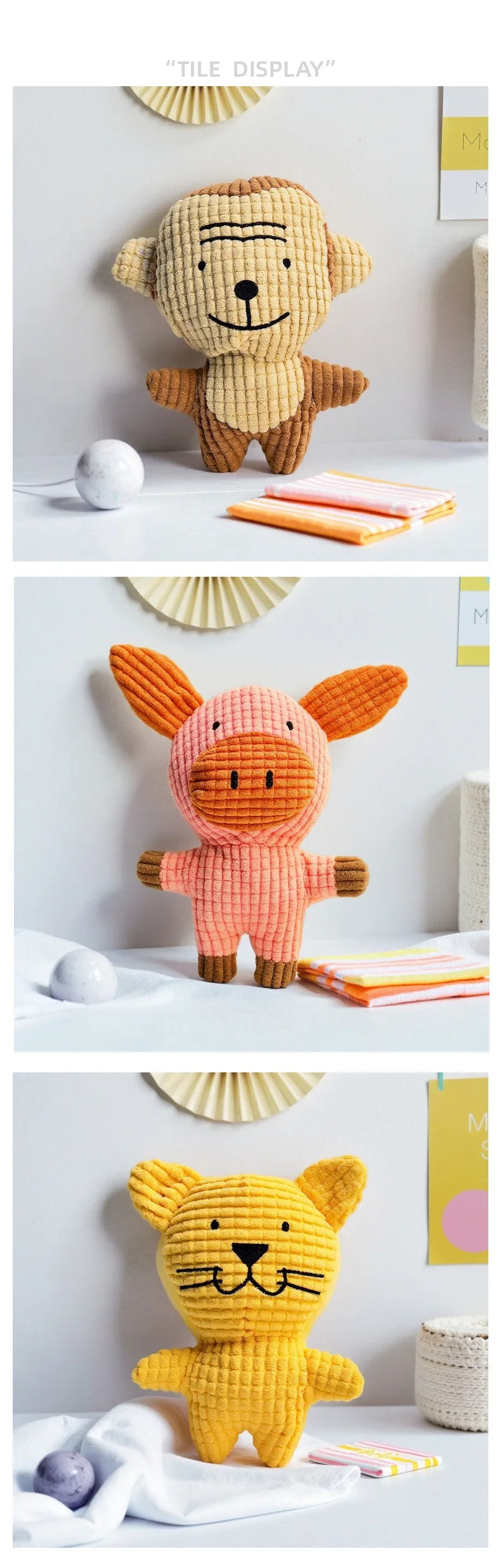 Juguete de Peluche con Sonido para Gatos y Perros - Diseño Mazorca Resistente a Mordidas