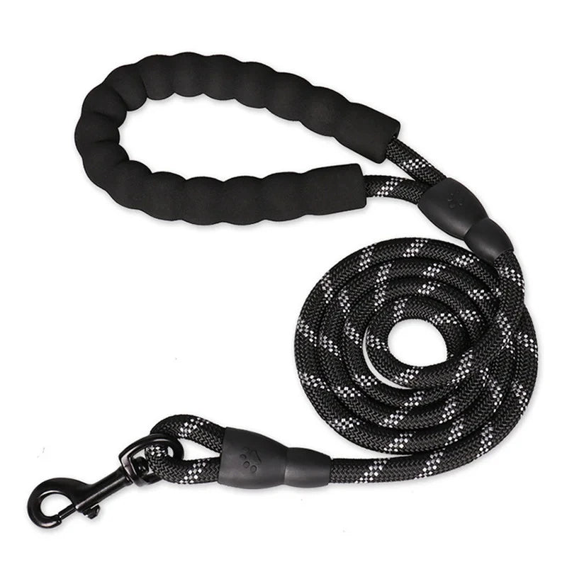 Reflective Dog Leash with Padded Handle — Durable Nylon, 7 Colors, 3 Lengths