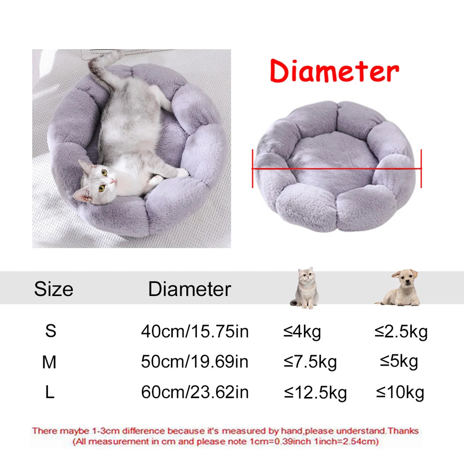 Luxury Round Pet Bed for Dogs & Cats – Ultra Soft & Warm