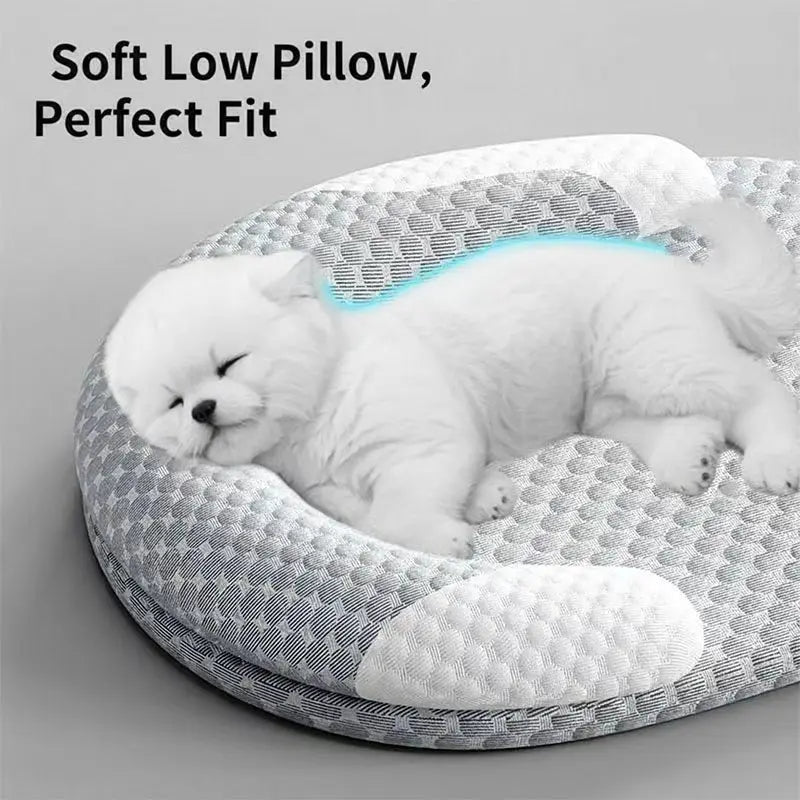 Oval Cooling Pet Bed for Dogs & Cats – Breathable Ice Silk